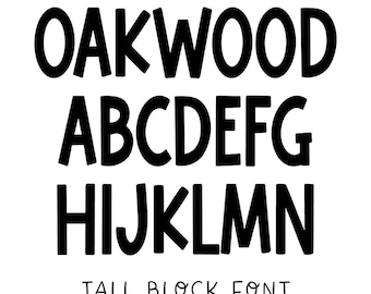INSTANT .OTF DOWNLOAD "Oakwood" a chunky cute bold font, title, goodnotes fonts, canva, cute summer, display fun