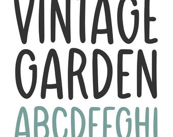 INSTANT .OTF DOWNLOAD "Vintage Garden" a bold handwriting notebook font, planner handwriting, goodnotes fonts, digital planning, cute simple