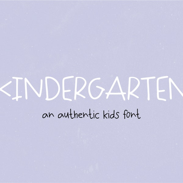 Instant .OTF Font "Kindergarten" kids handwriting font, cute fonts, girly, school font, kindergarten, handwritten, kid, cricut font, school