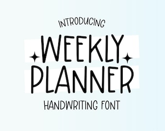Instant .OTF Font "Weekly Planner" handwriting font, goodnotes fonts, cute fonts, pen font, handwritten, digital planner fonts, planning
