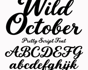 INSTANT .OTF DOWNLOAD "Wild October" a bold brush cursive script font, goodnotes, canva fonts, autumn, fall, procreate, cricut, sign, pretty