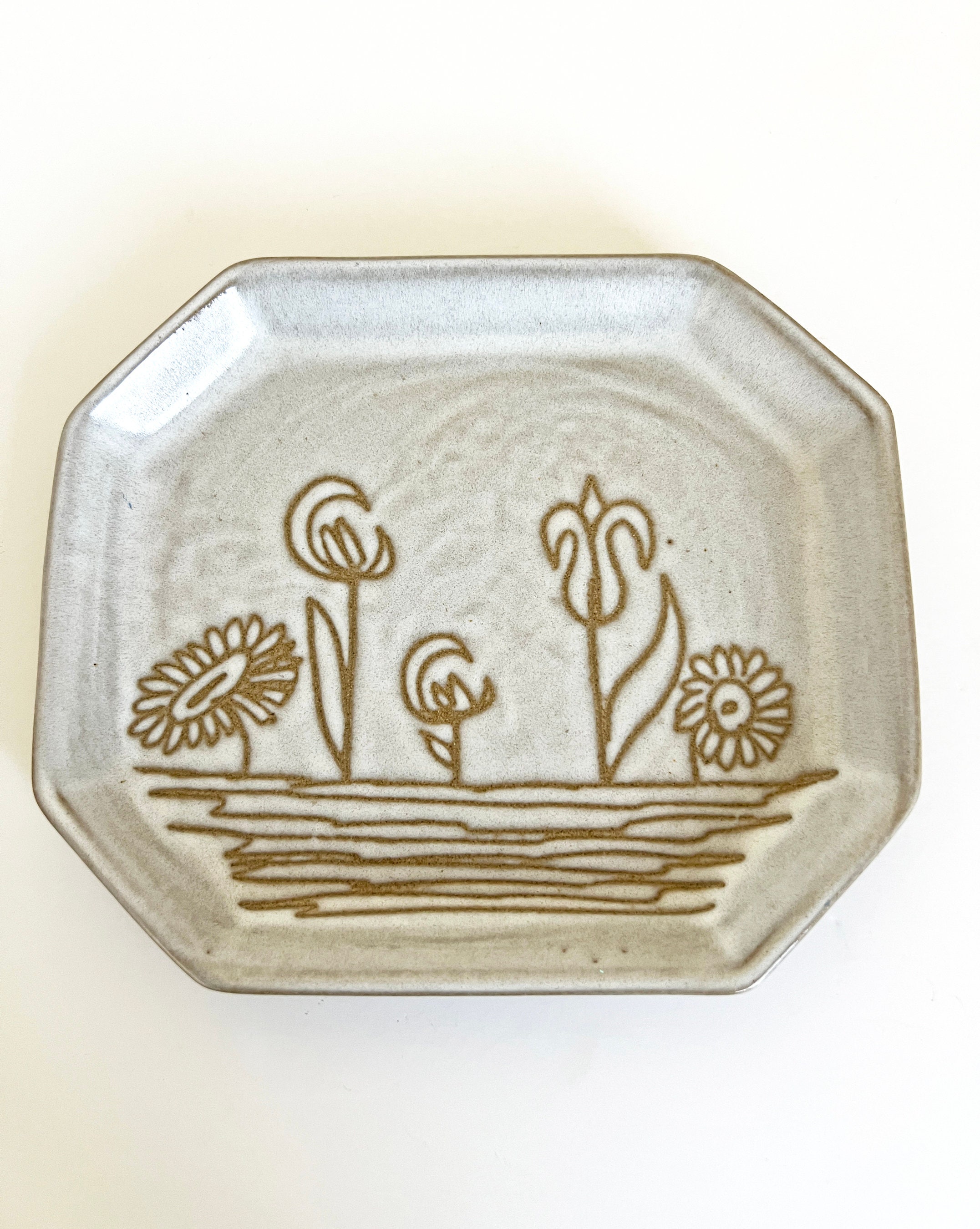 Marshall Studios Martz Pottery Flower Plate Platter Tray Mid