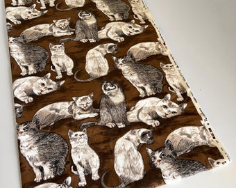 NOS Vintage Riverdale Cat Kitten Fabric 1970s Mid Century