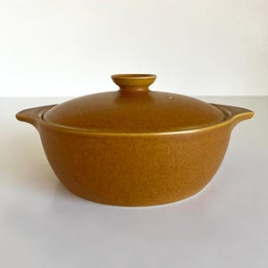 Vintage Denby Langley English Brown 1.75qt Covered Casserole Mid Century
