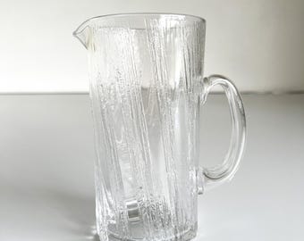 Iittala Kuura Glass Pitcher Tapio Wirkkala Finland Scandinavian Mid Century