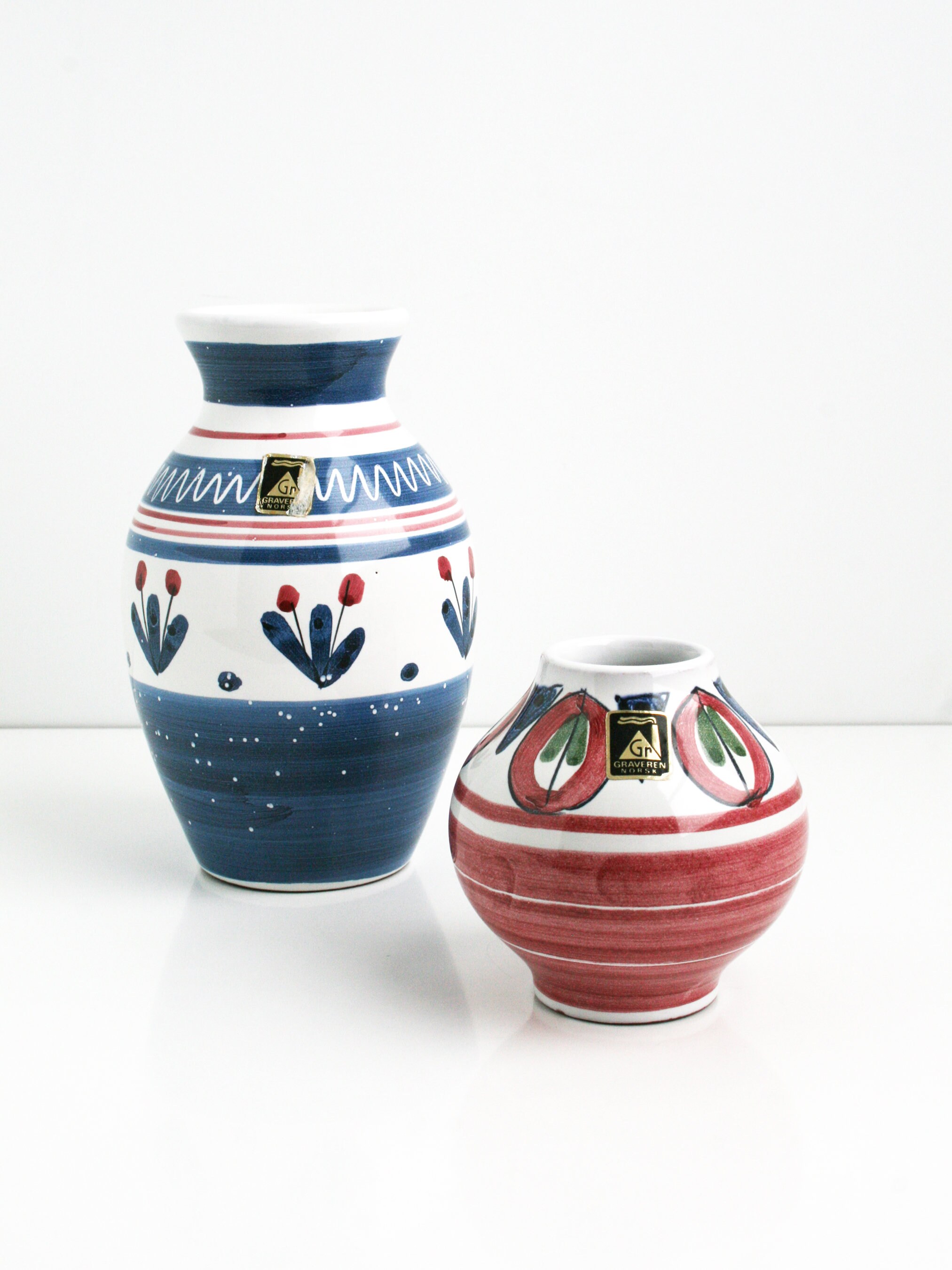 Graveren Norsk Pottery Vase Norway Ceramic Mid Century