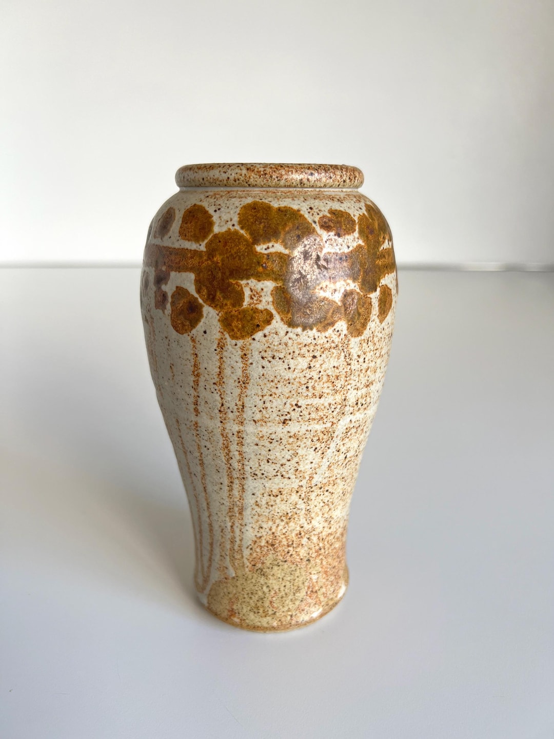 Mid Century Tall Studio Pottery Vase Stoneware Handcrafted - Etsy