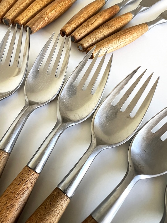 Dansk Fjord サービングスプーン & フォークGERMANY ダンスク Dansk Fjord Germany Dinner Fork Teak Quistgaard Early 4