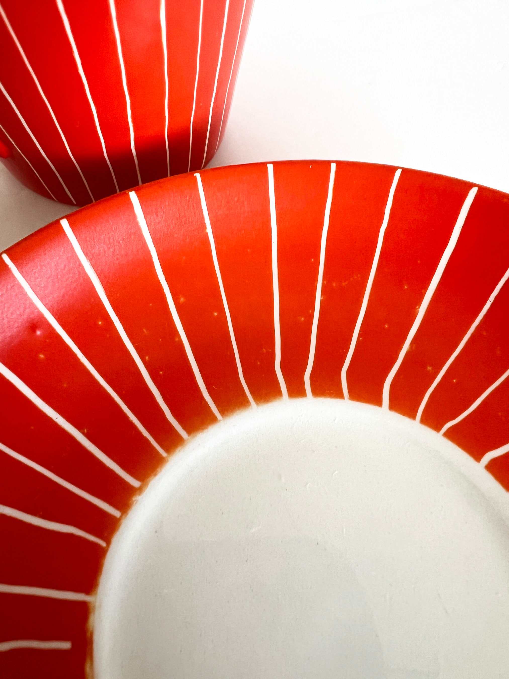 Upsala Ekeby Gefle Zenit Tea Coffee Cup Saucer Red Mid Century - Etsy