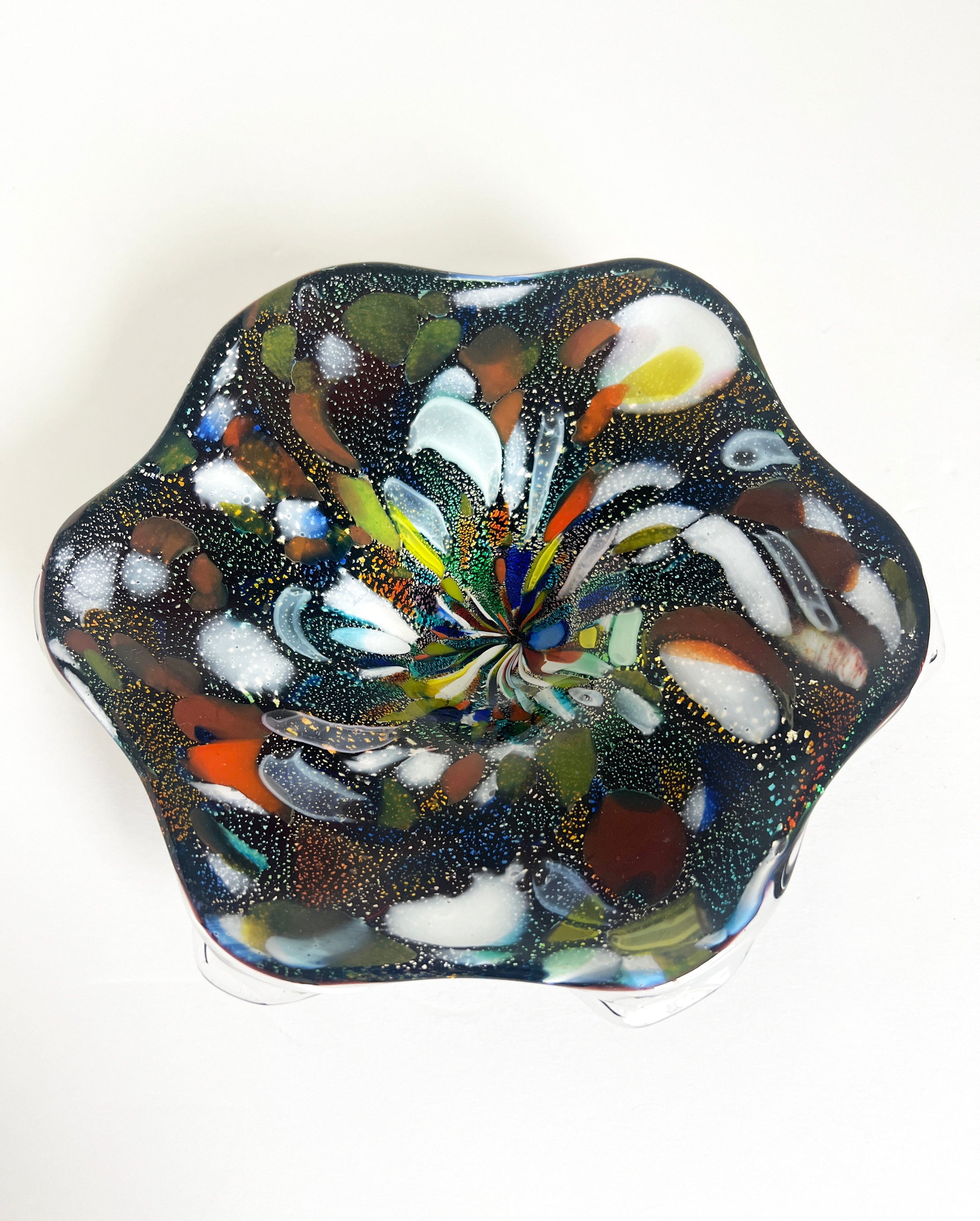 Dino Martens Tutti Frutti Italian Murano Art Glass Dish Bowl Mid