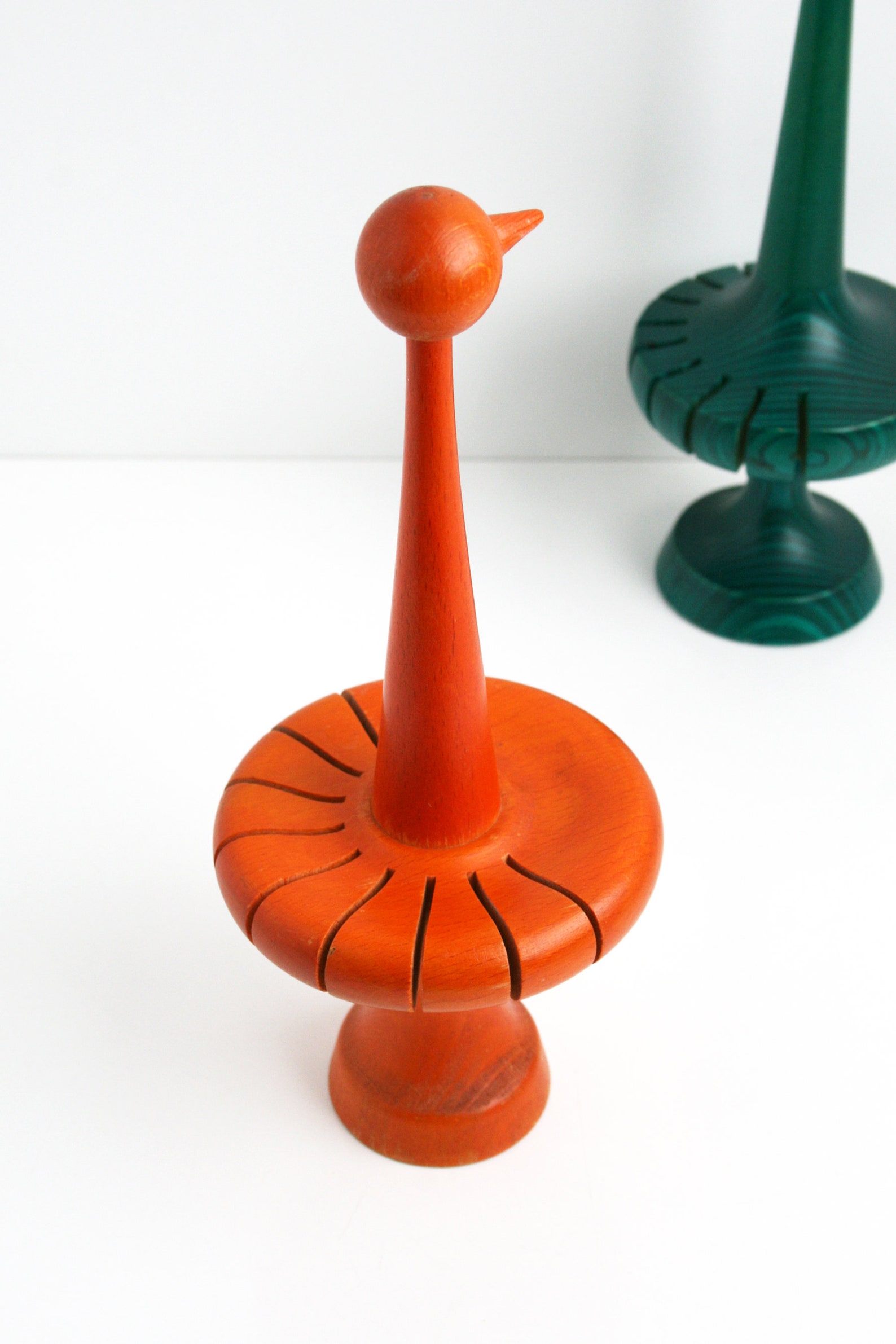 Paavo Asikainen Finland Bird Peacock Napkin Holder Orange Mid Etsy