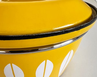 Cathrineholm Lotus Enamel Lidded Pot Yellow Mid Century - Etsy