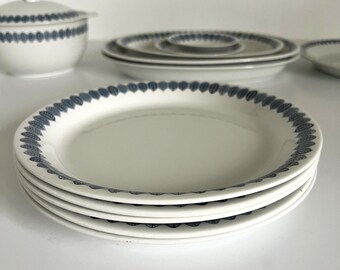 Arabia Finland Linnea 10.25” Dinner Plate 5pc Set Mid Century