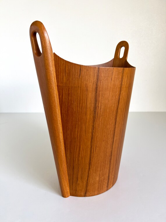 Mid Century Norway Teak Waste Basket Bin Norwood Bergen