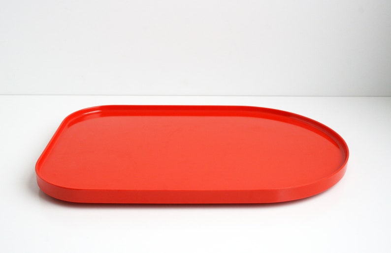 Heller Massimo Vignelli Orange Melamine Tray Platter Mid Century