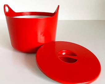 Timo Sarpaneva Rosenlew Enamel Cast Iron Casserole Pot Dutch Oven Lidded Mid Century