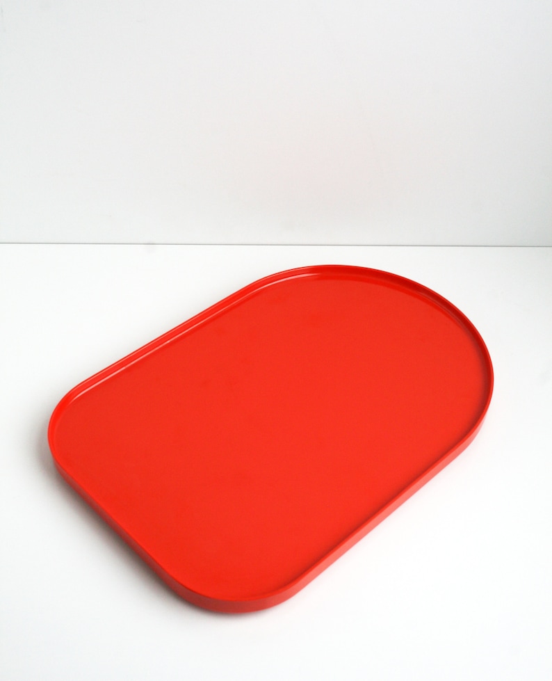 Heller Massimo Vignelli Orange Melamine Tray Platter Mid Century