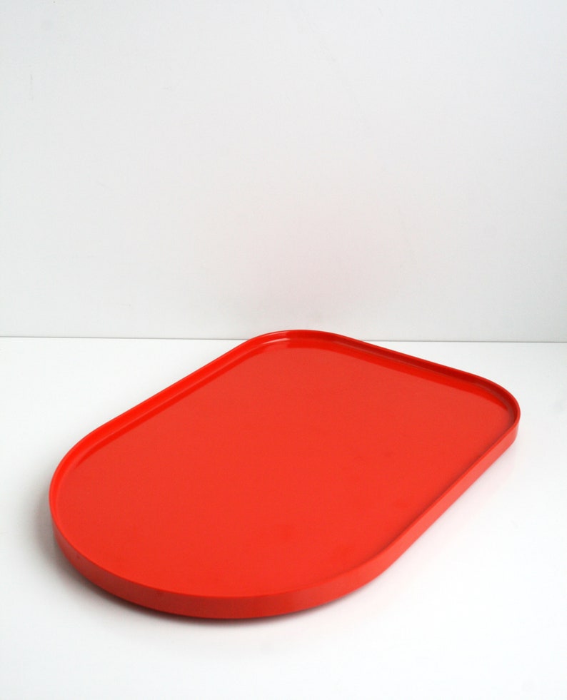 Heller Massimo Vignelli Orange Melamine Tray Platter Mid Century