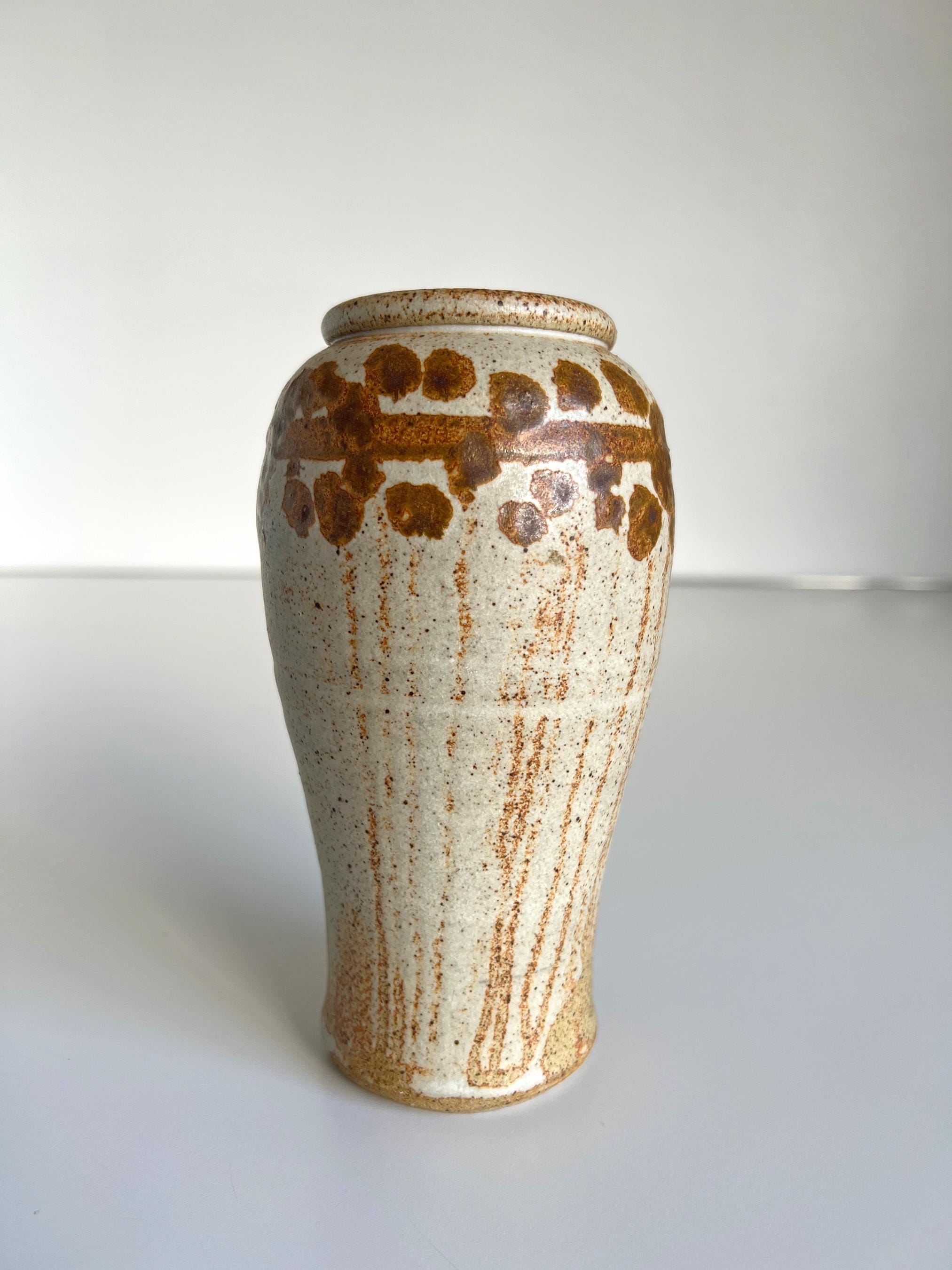 Mid Century Tall Studio Pottery Vase Stoneware Handcrafted - Etsy