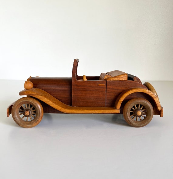 1929 Ford Roadster Wood Model Toy Car Vintage Solid Walnut Oak - Etsy