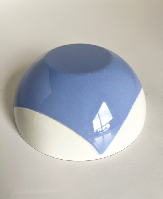 Cathrineholm Enamel Bowl Blue White Flag Square Mid Century MINT