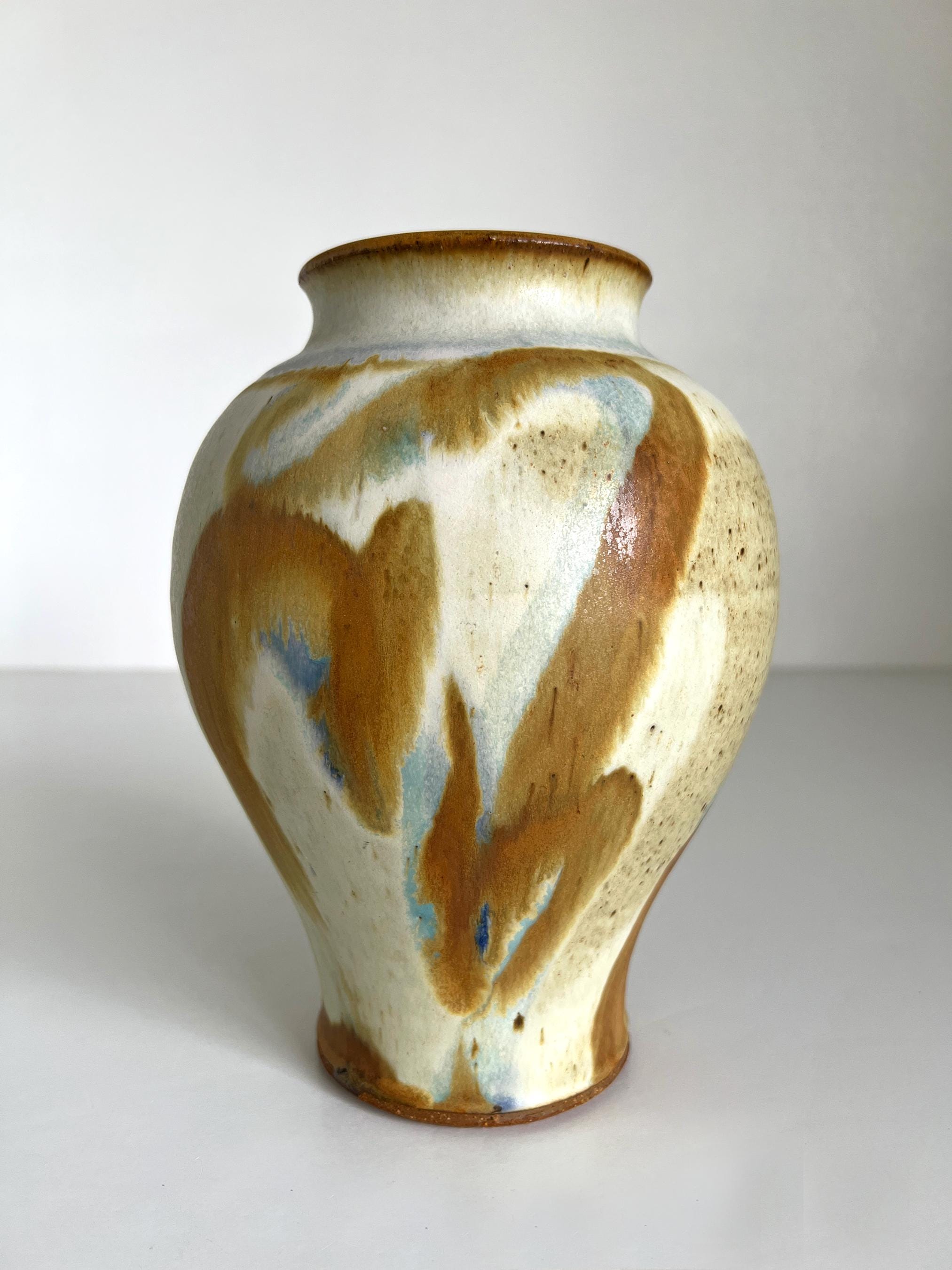 Mid Century Studio Art Pottery Vase Signed VM Ceramic - Etsy