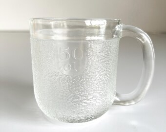 Arabia IIttala Krouvi Glass Beer Mug 50cl Oiva Toikka Finland Mid Century
