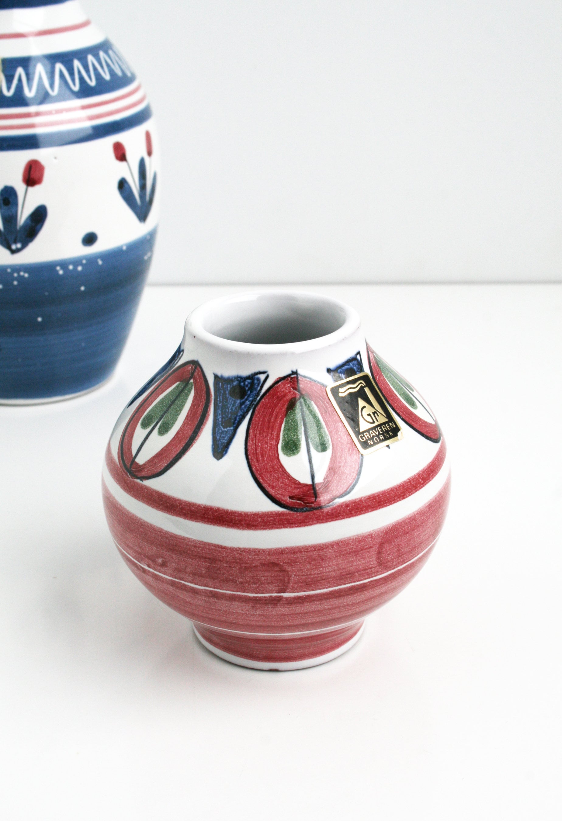 Graveren Norsk Pottery Vase Norway Ceramic Mid Century