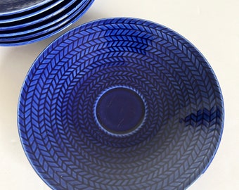 Hertha Bengtson Rorstrand Blue Fire Bla Eld Saucer Plate Sweden Mid Century