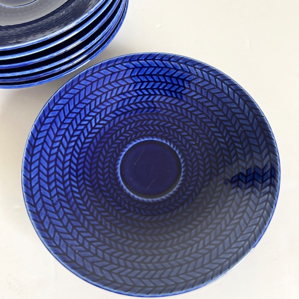 Hertha Bengtson Rorstrand Blue Fire Bla Eld Saucer Plate Sweden Mid Century