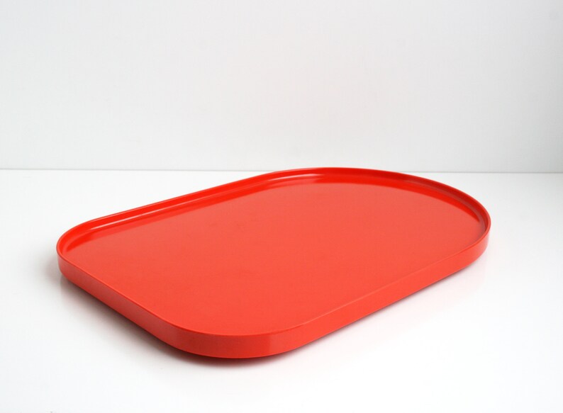 Heller Massimo Vignelli Orange Melamine Tray Platter Mid Century