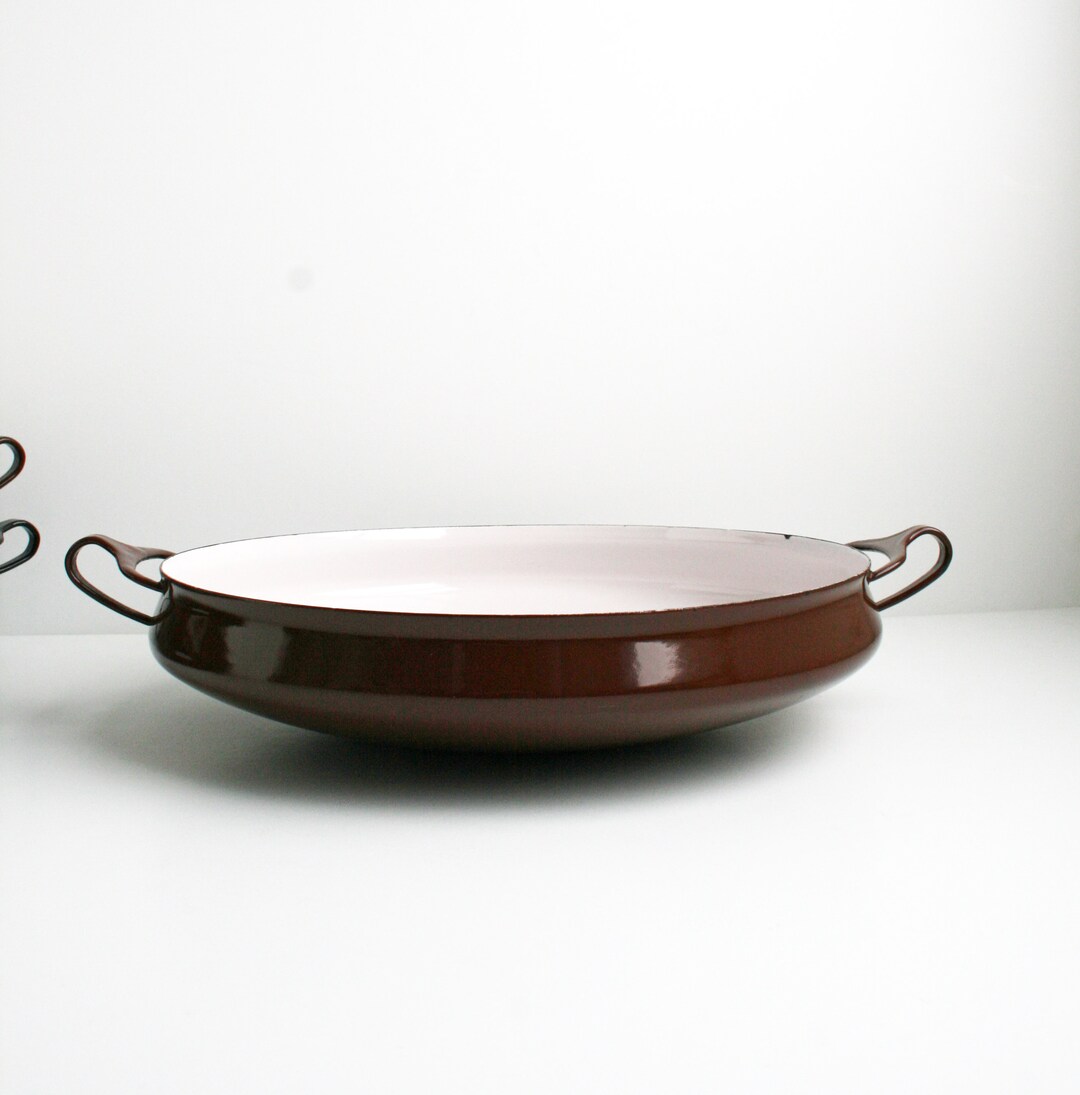 Large Dansk Kobenstyle Enamel 13.5 Paella Pan Brown Mid Century Etsy