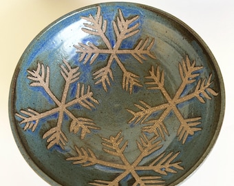 Studio Pottery Snowflake Bowl Elizabeth Beth Rasmussen Mid Century