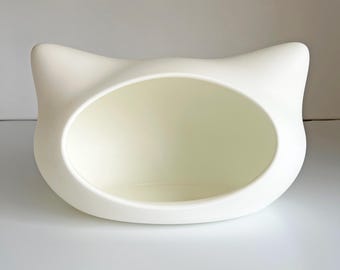 NOS Rare Vintage Whiskaz Cat Head Bed White Cave Pet House
