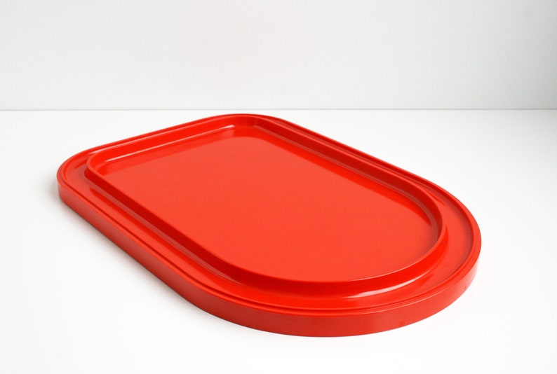 Heller Massimo Vignelli Orange Melamine Tray Platter Mid Century