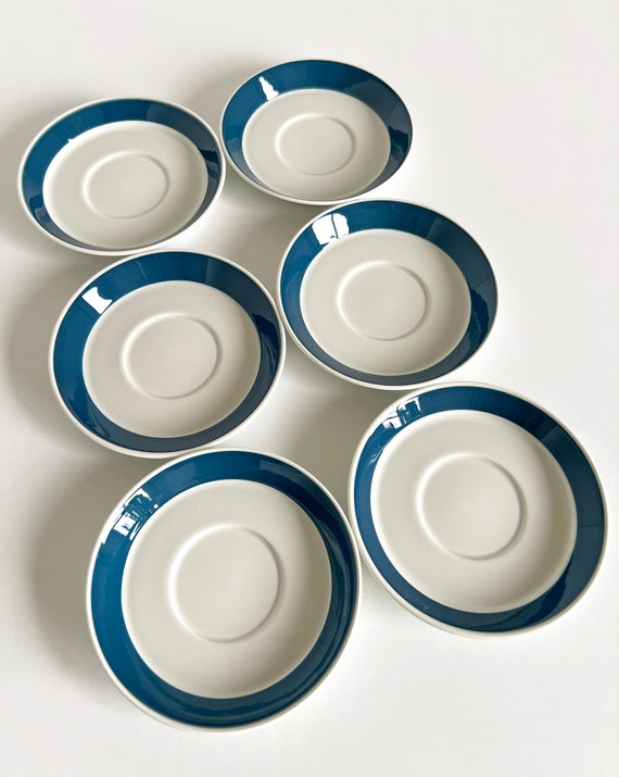 Arabia Finland Atria Blue Saucer Plate Set of 6 Mid Century - Etsy