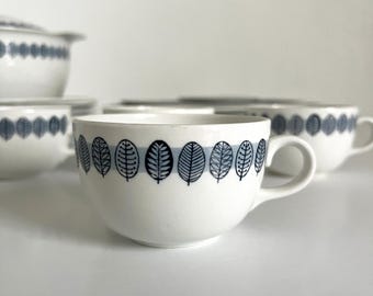 Arabia Finland Linnea Tea Coffee Cup 4pc Set Raija Uosikkinen Mid Century