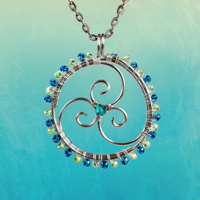 Celtic Necklace Wave Necklace / Ocean Gifts / Nautical - Etsy