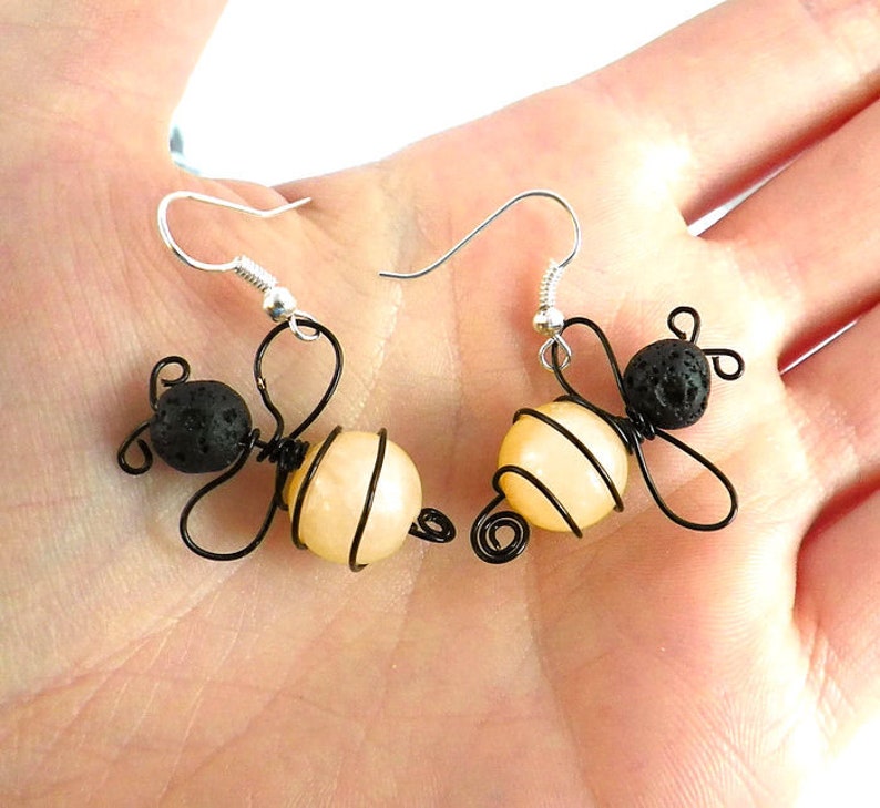 Bee Earrings Insect earrings Insect jewelry save the bees honey bee earrings