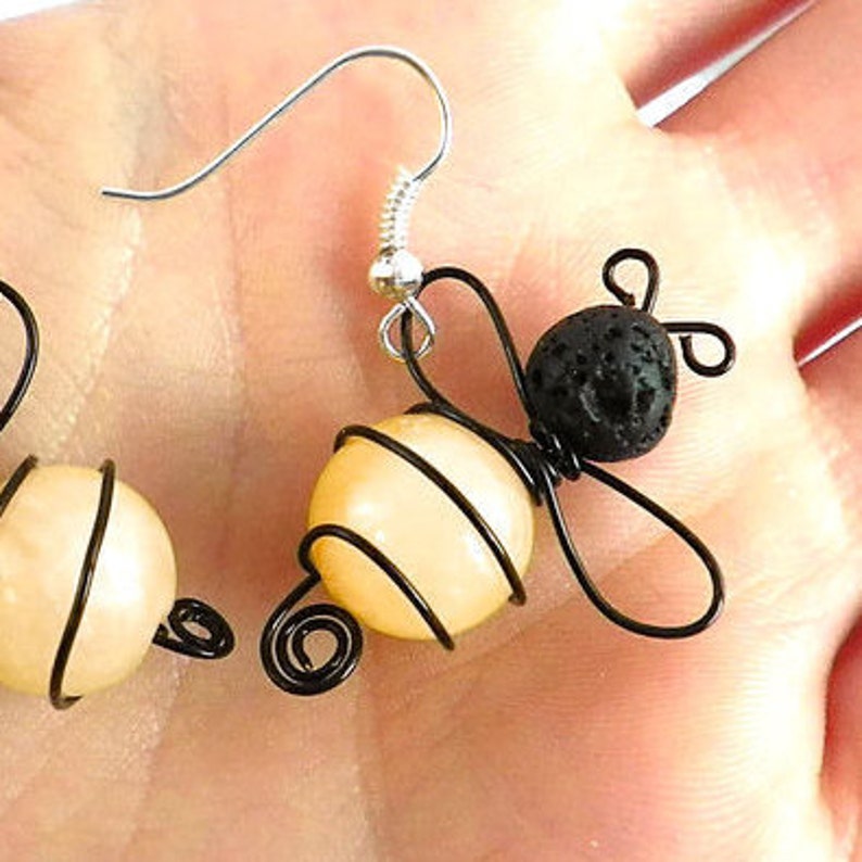 Bee Earrings Insect earrings Insect jewelry save the bees honey bee earrings