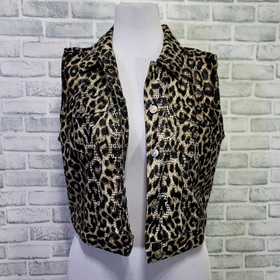 Vintage 90s Baccini Womens XL Leopard Shimmer Cro… - image 2