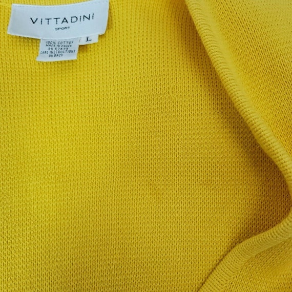 Vintage 90s Vittadini Sport Womens L Yellow Knit … - image 9