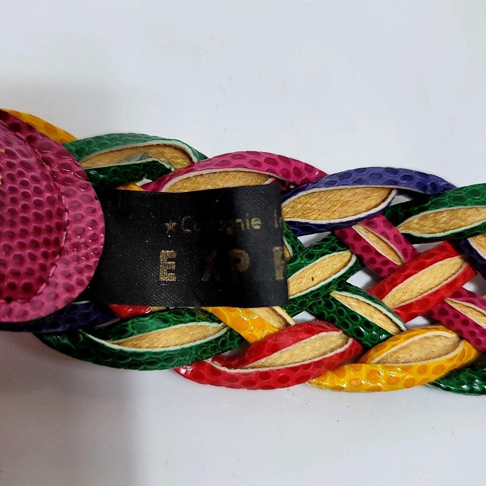 Vintage 90s Express Compagnie Intl Womens L Colorful Bright‎ Braided Waist Belt Express Women main image 3