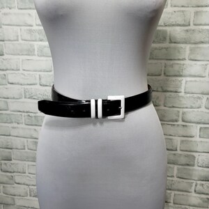 Vintage Cipriani Size L Black‎ Shiny Genuine Calfskin Belt with White Buckle Cipriani Belt - Etsy Singapore main image 2