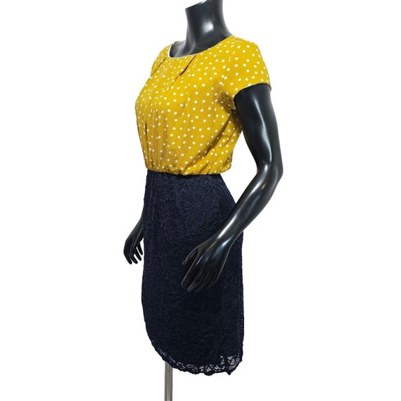 Vintage 90s Jody California Mustard Yellow Polka … - image 5