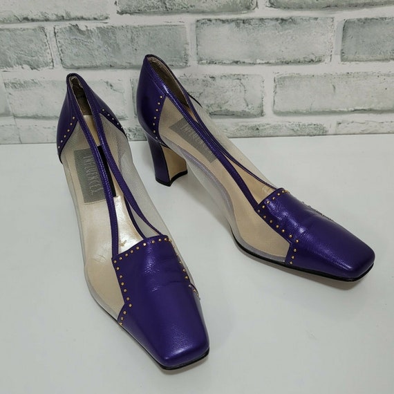 Vintage Fashion Influences 10M Purple Leather Mes… - image 2