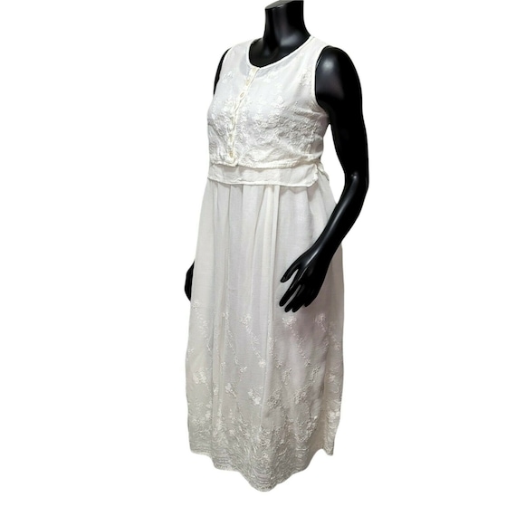 Vintage 90s Bila White Crepe Gauze Boho Prairie F… - image 5