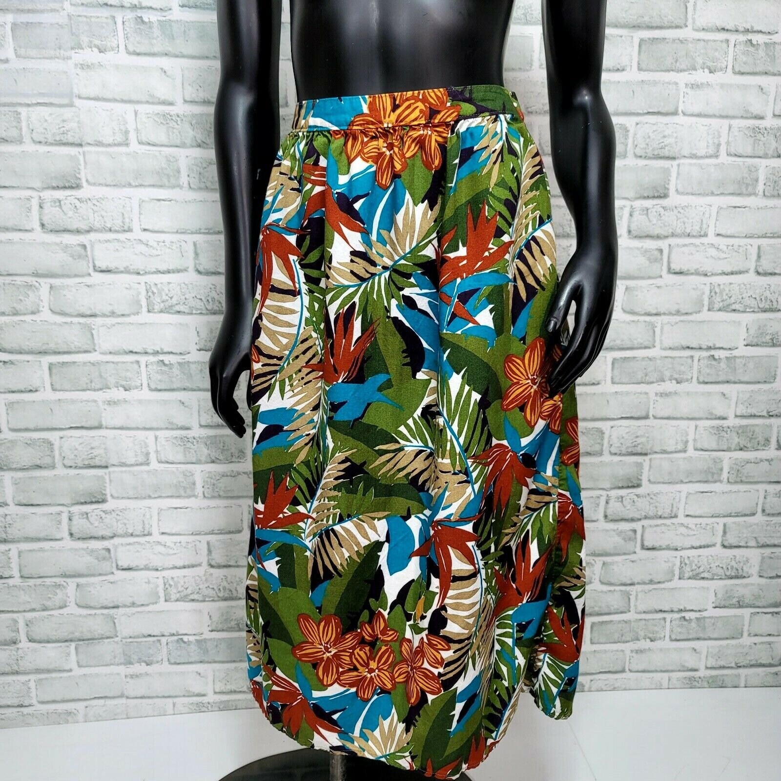 マイクラ 人気アイテム Size Notations 90s Vintage M Foliage Tropical Skirt Jungle スカート