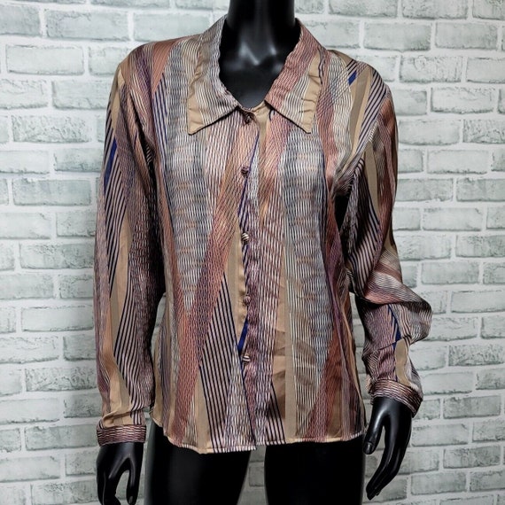 NOTATIONS vintage sheer shirt ヴィンテージ 古着 Vintage sheer blouse, +Red sheer blouse with square