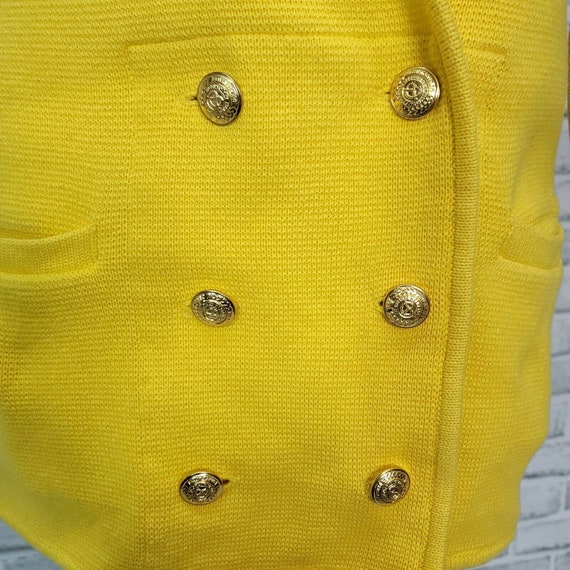 Vintage 90s Vittadini Sport Womens L Yellow Knit … - image 6